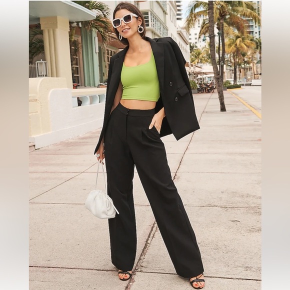 Express Tall Super High Waisted Pleated Wide Leg Pant - Picture 1 of 7